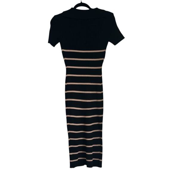 Black and Tan Striped Maxi Dress-NWT - Picture 3 of 9